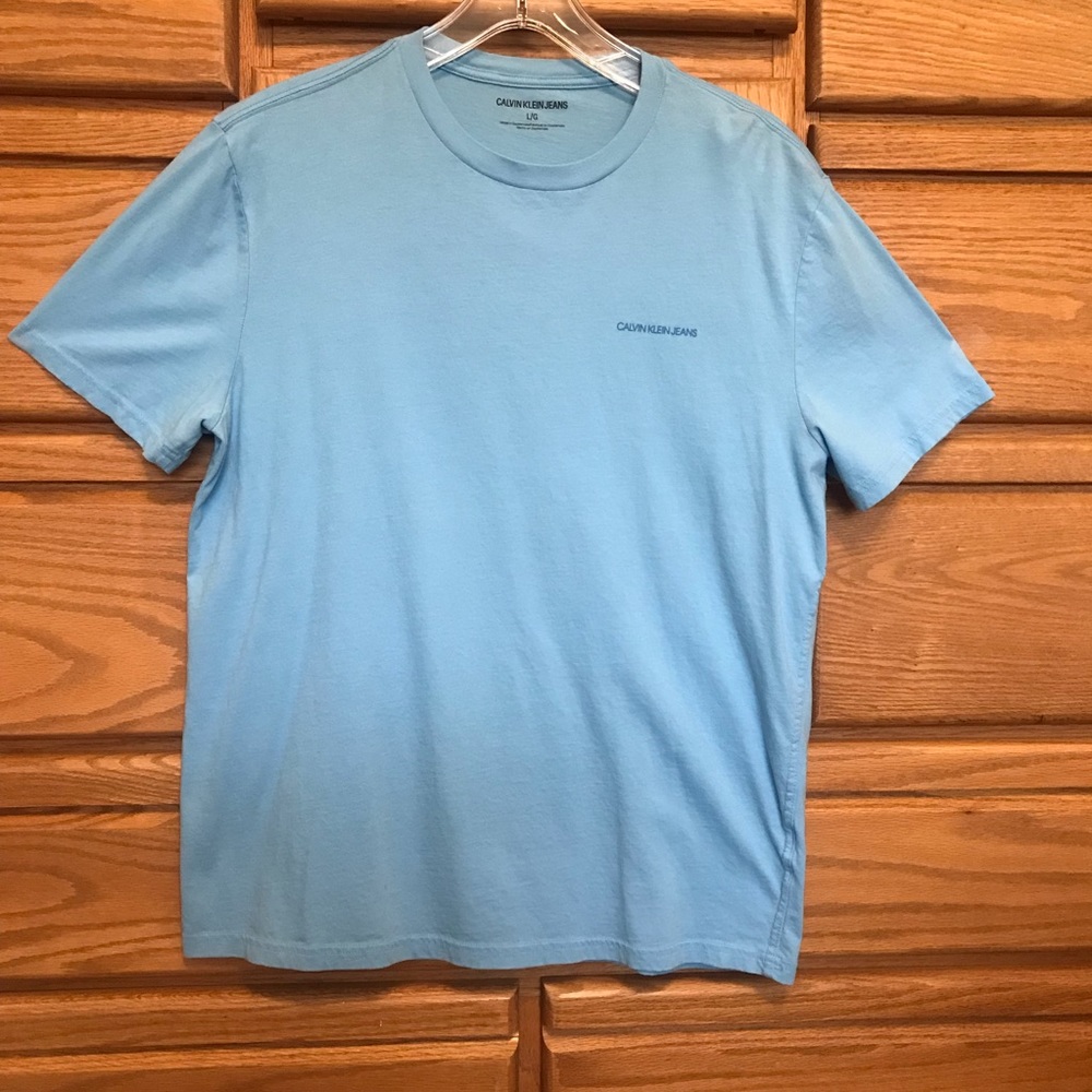 Calvin Klein Baby blue T-shirt w/small logo,Sz L